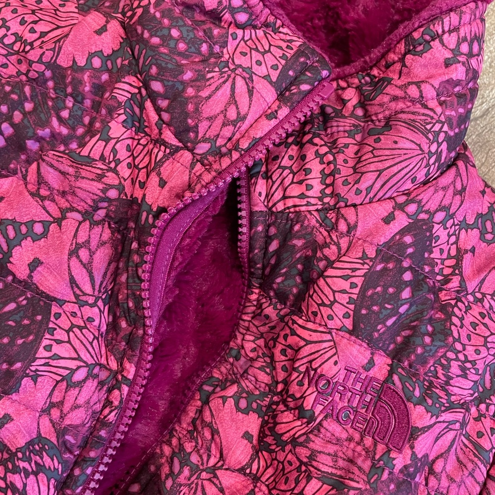 The North Face Cute reversible coat. kids 14/16 LG sides:butterfly/long fleece - Picture 7 of 8